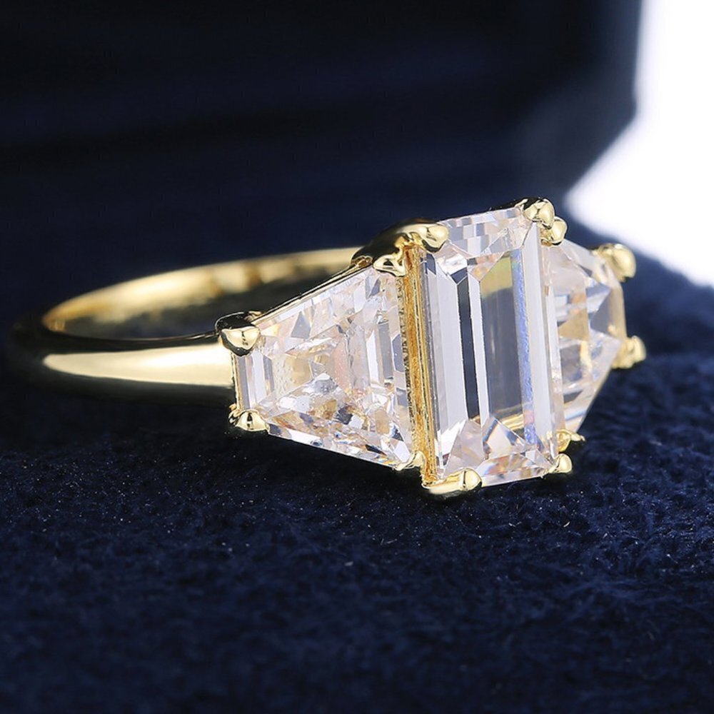 💍 Charm Crystal Clear White Gemstone Beautiful Wedding Rings  Women,INDN8270 - Picture 5 of 9